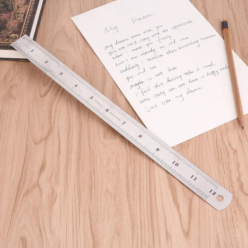 Линейка 12 дюймов точность 30 см Прямые края линейки из нержавеющей стали