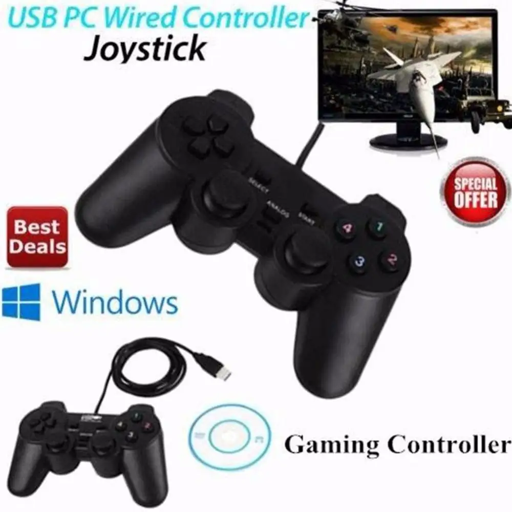 2019 Новый геймпад джойстик USB2.0 Shock Joypad игровой контроллер для ПК ноутбук компьютер