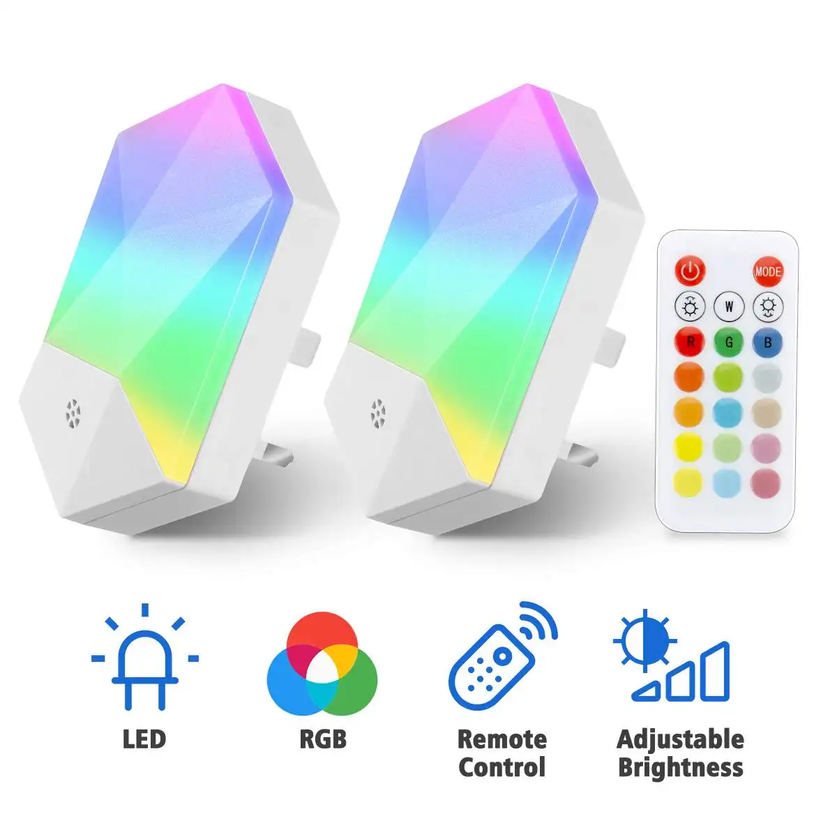 

Дистанционное управление RGB розетка маленький ночник светодиодный с регулируемой яркостью 16 цветов Детский Настенный ночник s для спальни ...
