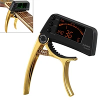 guitar tuner capo 2 in 1 large lcd screen zinc alloy guitar capo for guitar bass chromatic acoustic guitar parts accessories