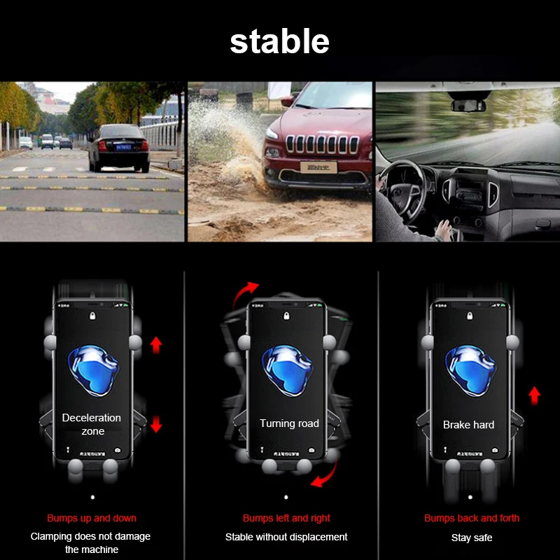 Фото Металлический гравитационный автомобильный держатель с вентиляционным отверстием, автомобильный держатель для телефона, поддержка сотов... №5