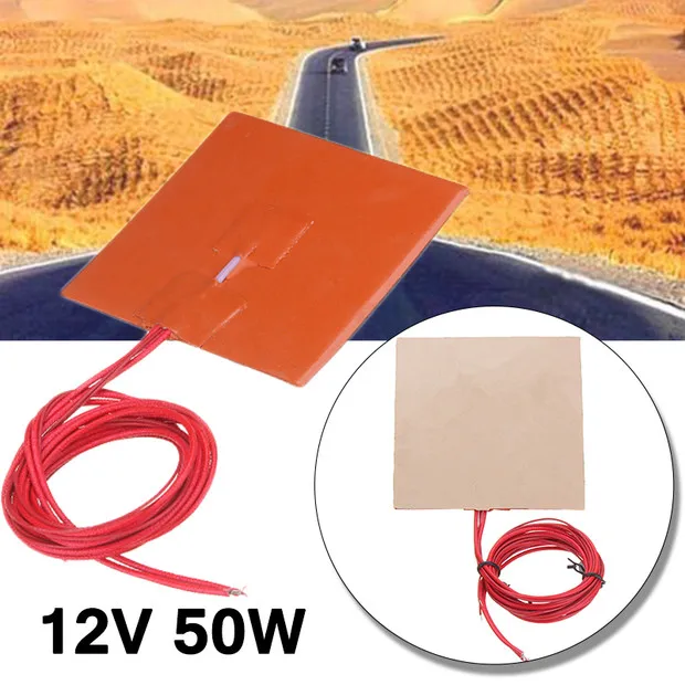 2,88 Ω 12V 50W силиконовый нагреватель грелка W/Термистор для 3D-принтеров 100x100 мм нагреватель
