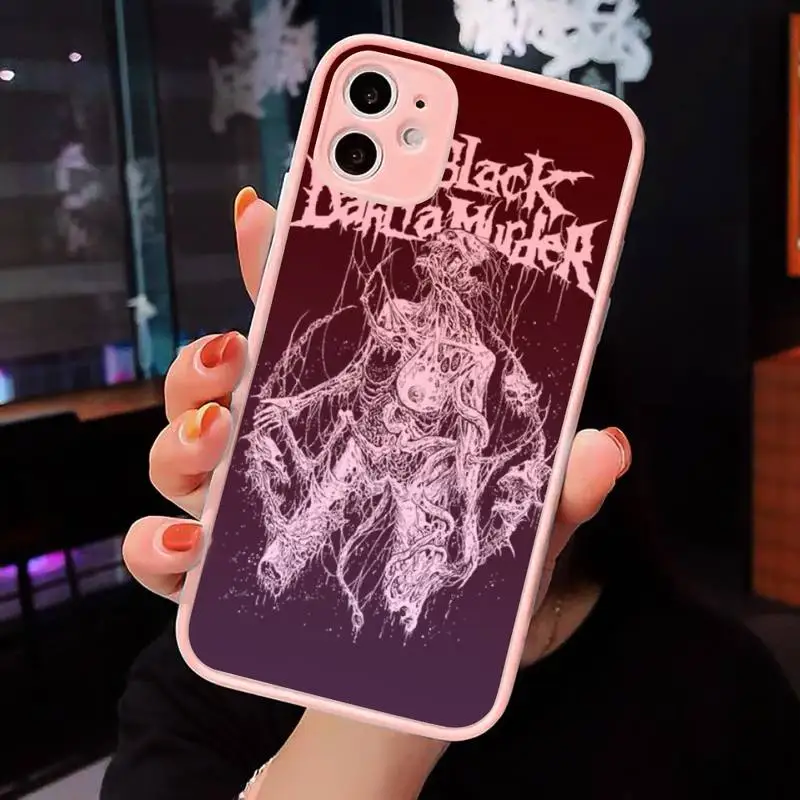 

Behemoth Rock Band Phone Case For iPhone 12 11 Mini Pro XR XS Max 7 8 Plus X Matte transparent Pink Back Cover