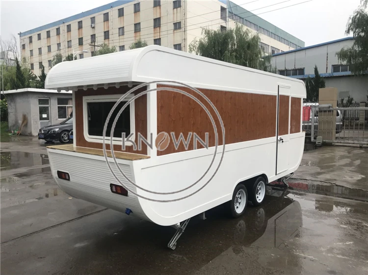 Коммерческие четыре колеса мобильных Еда корзина открытый корабль трейлер киоск