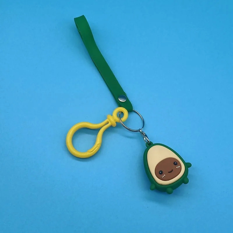 

PVC soft rubber fruit avocado key chain student schoolbag bag pendant small gift