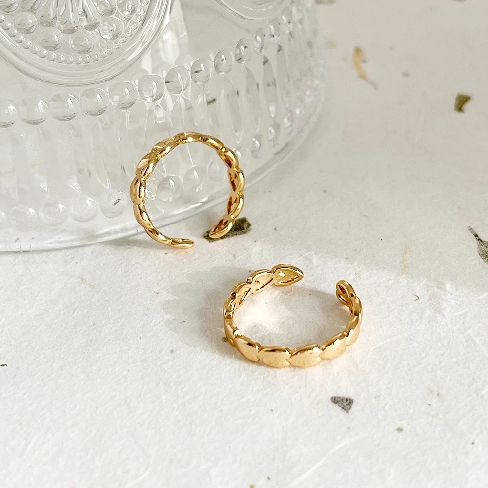 Monlansher геометрическое сердце открытое регулируемое кольцо золотого цвета медное