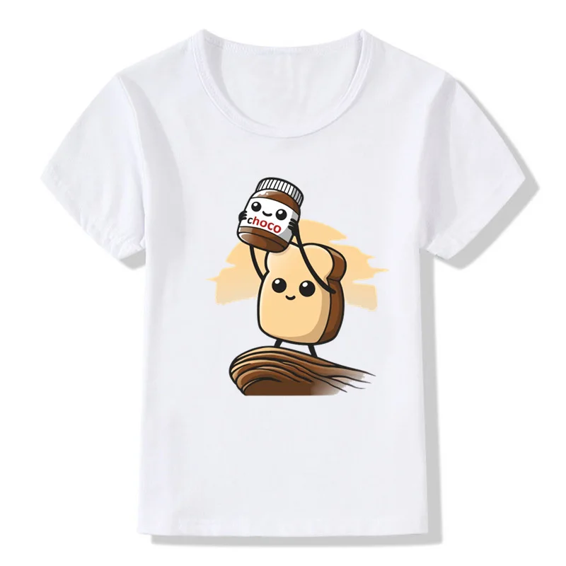 Детская футболка Nutella Kawaii с принтом забавная для маленьких мальчиков и девочек