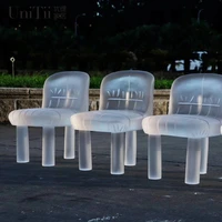 tt customized simple acrylic crystal chair backrest transparent chair three legged chair childrens creative high end