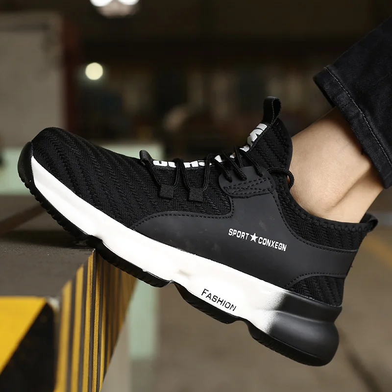 Work Sneakers Lightweight Men Work Shoes Safety Boots Anti-puncture Work Boots Men Anti-smash Industrial Shoes Plus Size 47 48