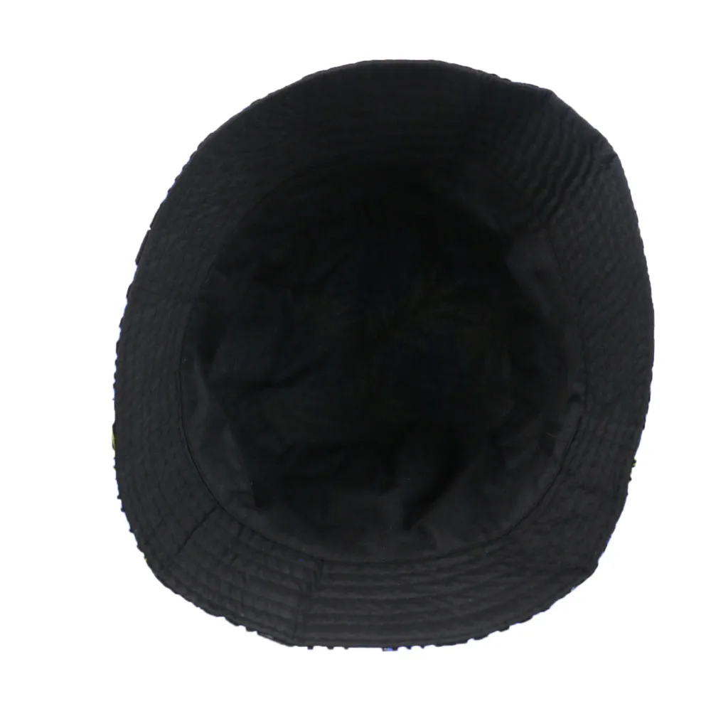 

Новый летний Для женщин; Пляжные кепки для защиты от солнца Шапки синий зеленый тропические листья Рыбацкая шляпа для мужчин ведро Шапки на ...