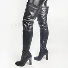 Сапоги женские высокие на блочном каблуке, на молнии, размеры 43, 44, 45, 46, 47