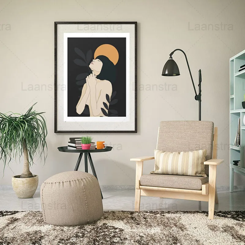 

Canvas Wall Decor Modern Abstract Figure Paintings Elegant Woman Portrait Fashion Art Poster Print Decor Picture For Living Room