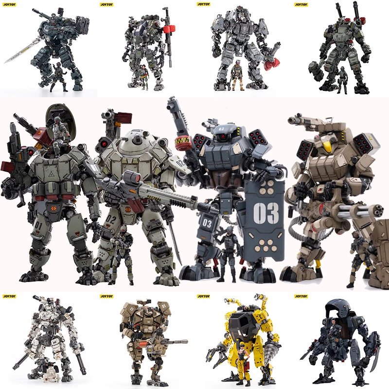 Экшн-робот JOYTOY 1/25 Mecha с фигурками пилота Коллекционная модель игрушка подарок