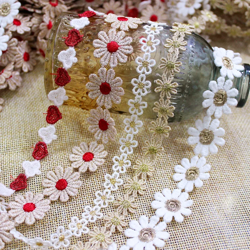 

Exquisite Flower Lace Trim Water-Soluble Embroidery Love Heart Diy Children Dress Colloar Sewing Accessories VQX153102