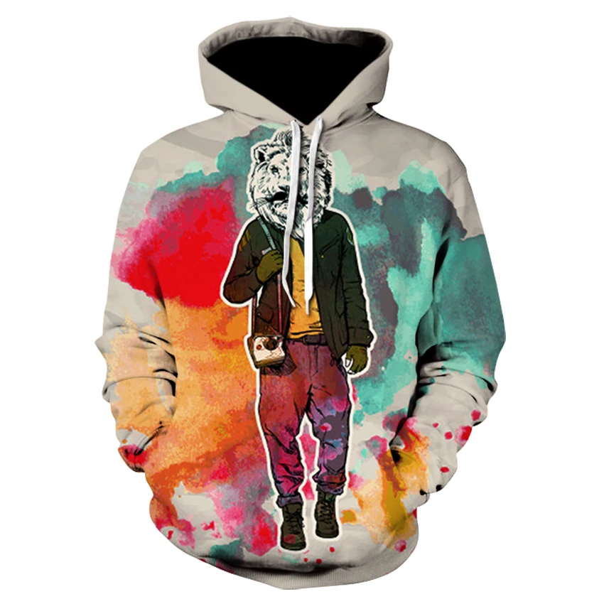 Толстовка с 3D цветным принтом забавное мужское/женское пальто унисекс толстовка