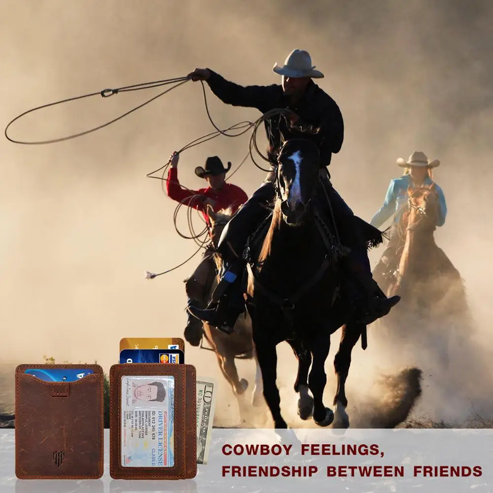 Маленький держатель для кредитных карт мужчин из натуральной кожи id card clip