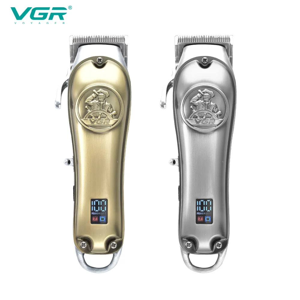 VGR hair trimmer v658 USB rechargeable hair clipper oil head clipper professional barber hair scissors hairdresser 10W LCDmetal