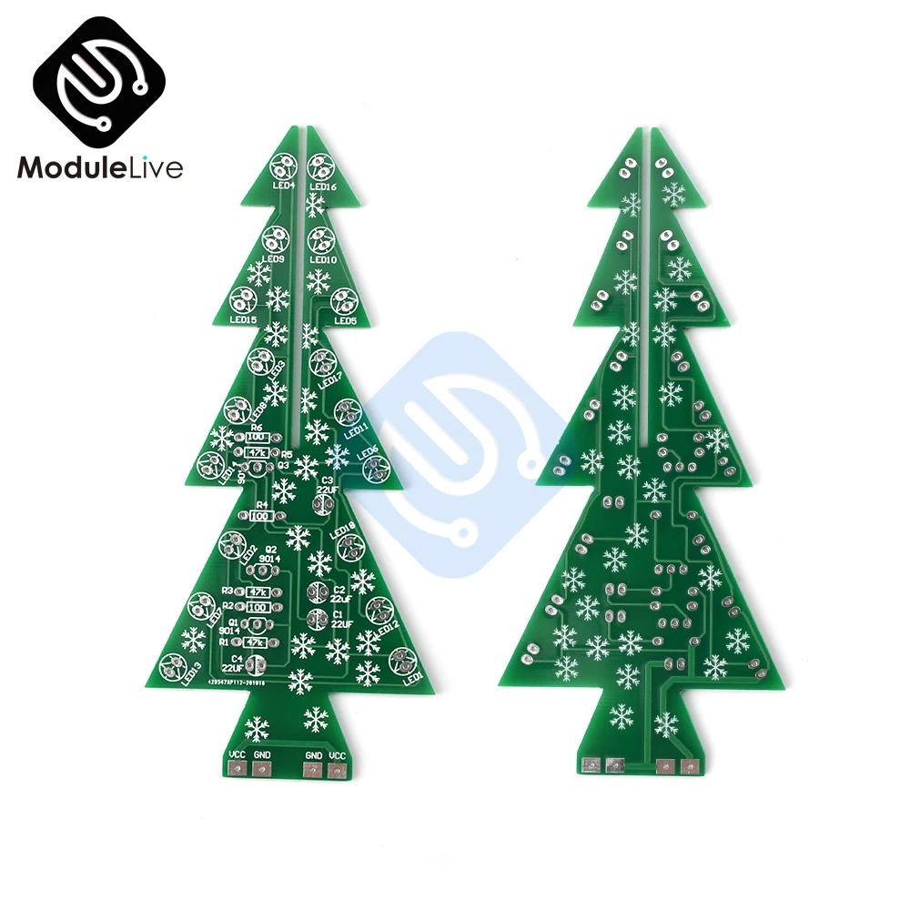 

Flashing Rotating Musical Christmas Tree DC 4V-5.5V Colorful LED Water Night Lamp Light Electronic DIY Kits Decor Christmas Gift