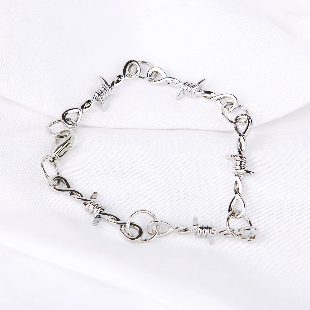 

Small Wire Brambles Iron Unisex Choker Bracelet Women Hip-hop Gothic Punk Style Barbed Wire Little Thorns Bracelet Jewelry