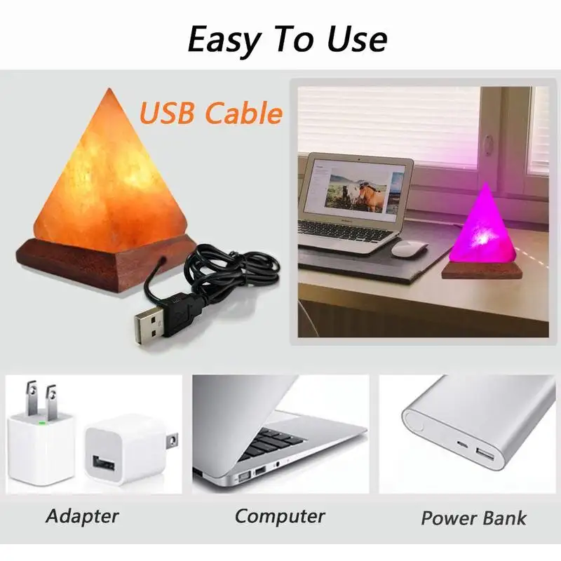 Colorful Himalayan Crystal Stone Natural Salt Lamp USB Led Night Light Table Lava for Bedroom Bedside Bathroom Home Decor |