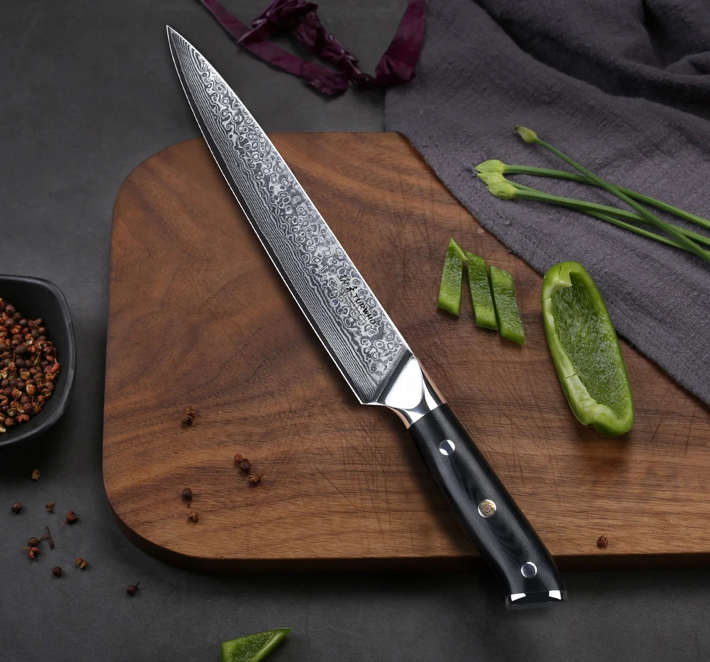 2019 TURWHO 8 ''нож для нарезки Дамасские кухонные ножи 67 слоев VG10 стальной нож мяса