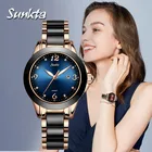 SUNKTA женские часы, лучший бренд, роскошные керамические стразы, спортивные кварцевые часы, женские синие водонепроницаемые часы, Relogio Feminino + коробка