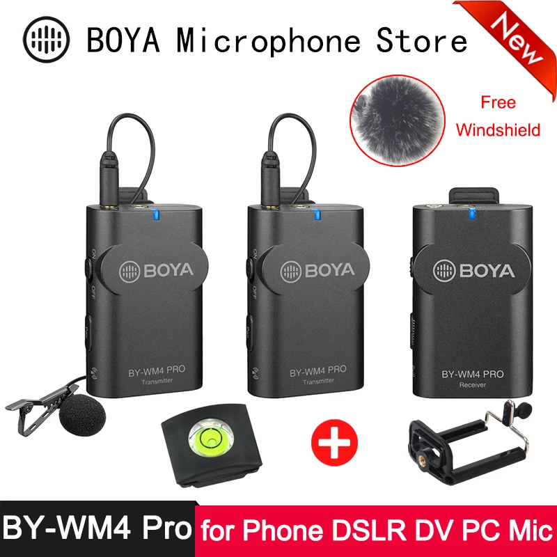 BOYA BY WM4 Pro K2 K1 телефон беспроводной Lav микрофон видео аудио петличный для DSLR камеры