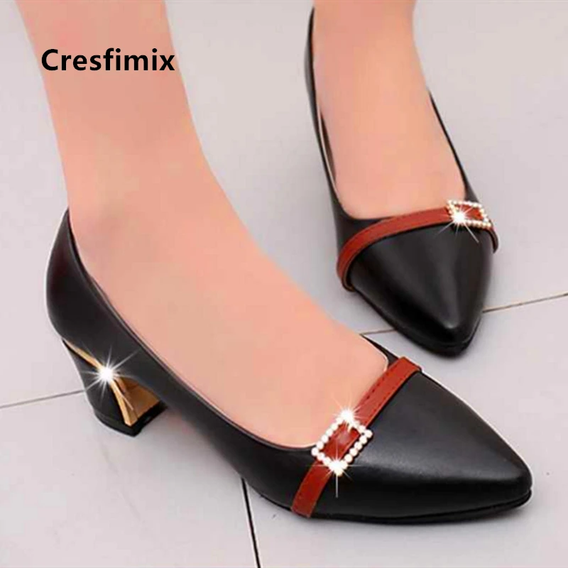 Женские вечерние туфли лодочки Cresfimix tacones altos черные повседневные красные на
