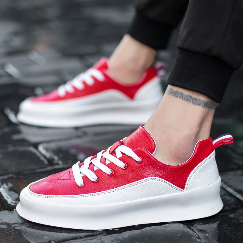 

2021 New Style Thick Bottom Shoes for Men White Sneakers Outdoor Sport Shoes Man Walking Shoes Outdoor Casual Shoes