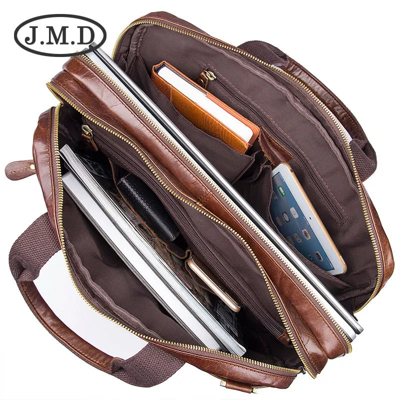 JMD Новое поступление 100% сумка из настоящей кожи через плечо Для мужчин ноутбук