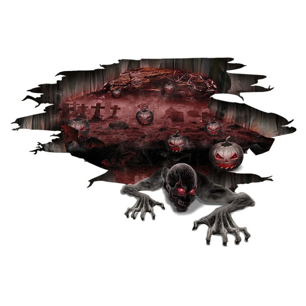 Страшная декоративная настенная наклейка на Хэллоуин снимающаяся Настенная