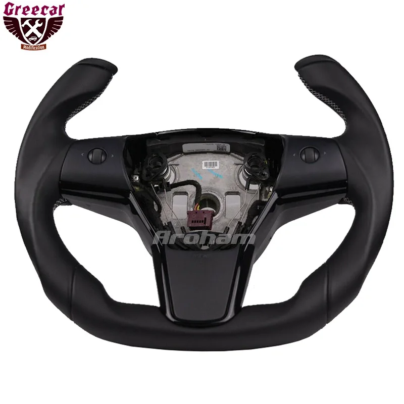 Pilot Shape Yoke Steering Wheel All Leather Customized For Tesla Model Y 3 2017 2018 2019 2020 2021 | Автомобили и мотоциклы