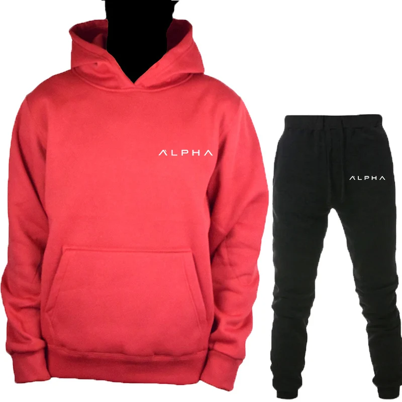 Новая стильная мужская модная толстовка с длинными рукавами ALPHA Industries хлопковая красивая удобная теплая толстовка продается - Цвет: red