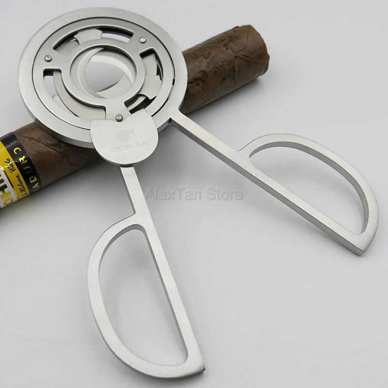 COHIBA благородный нержавеющей стали тройным лезвием кубинские сигары ножницы острые Staright резки сигар Золотой W/Подарочная коробка торговля