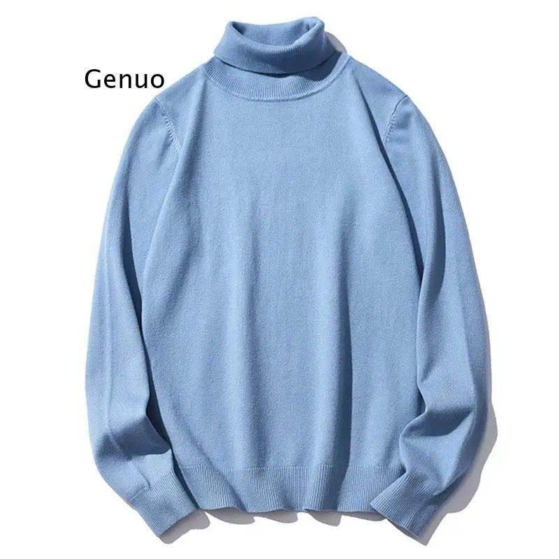Мужская теплая водолазка повседневный удобный пуловер плотный свитер для осени
