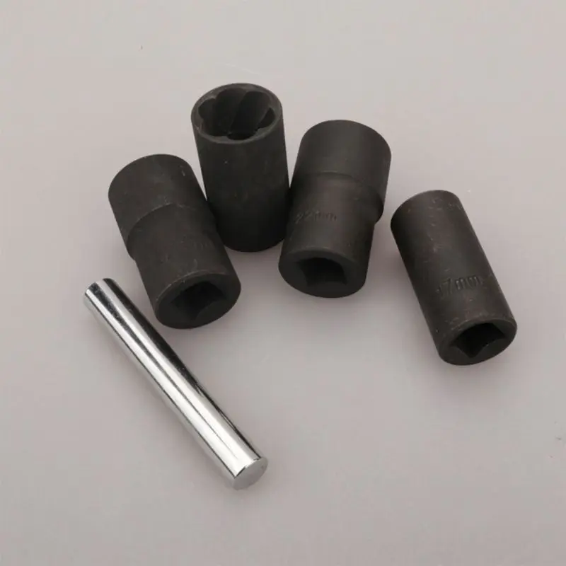 5 Pcs Car Tire Nut Extractor Damaged Sliding Nut Removal Tool Spiral Anti-skid Sleeve Set