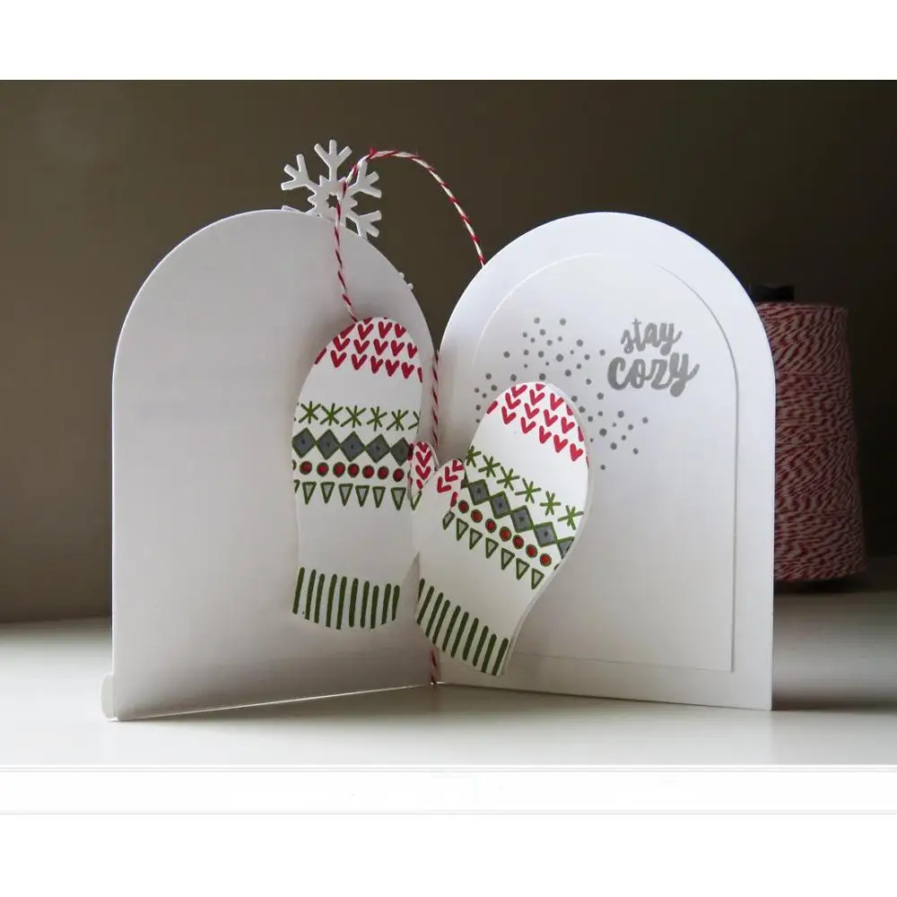 Маи Рождественские перчатки и снежинки металлические режущие штампы трафареты