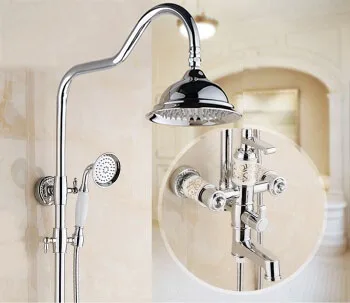 Роскошный смеситель для душа Водопад серебряные душевые наборы хромированный в
