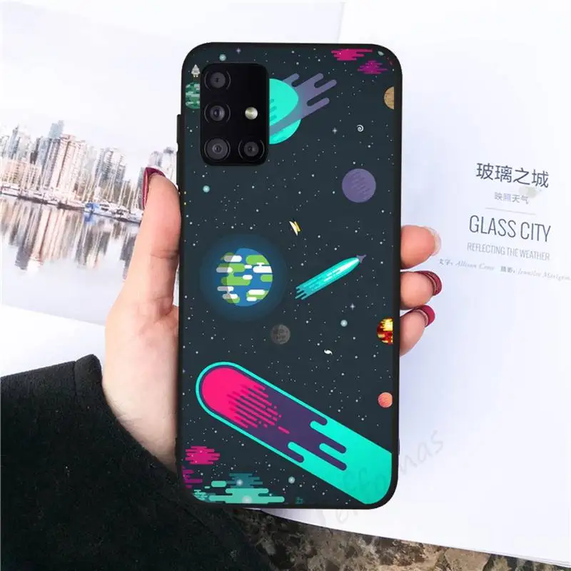 

Cartoon planet Phone Case black For Samsung galaxy S 21 20 10 8 A 51 71 50 21s 70 40 20 20e note 10 plus Ultra 5g fe
