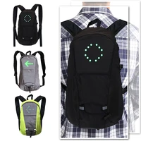outdoor safety night riding climbing hiking cycling backpack 18l bicycle backpack led turn signal light reflective cycling bag