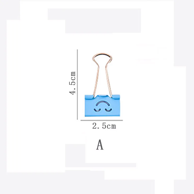 A 2.5cm X 4.5cm 5 шт./лот, металлические скрепки с милым смайликом, цветные скрепки для бумаги, большие и маленькие декоративные зажимы, органайзер для файлов, офисные и школьные принадлежности - Цвет: A 2.5cm X 4.5cm