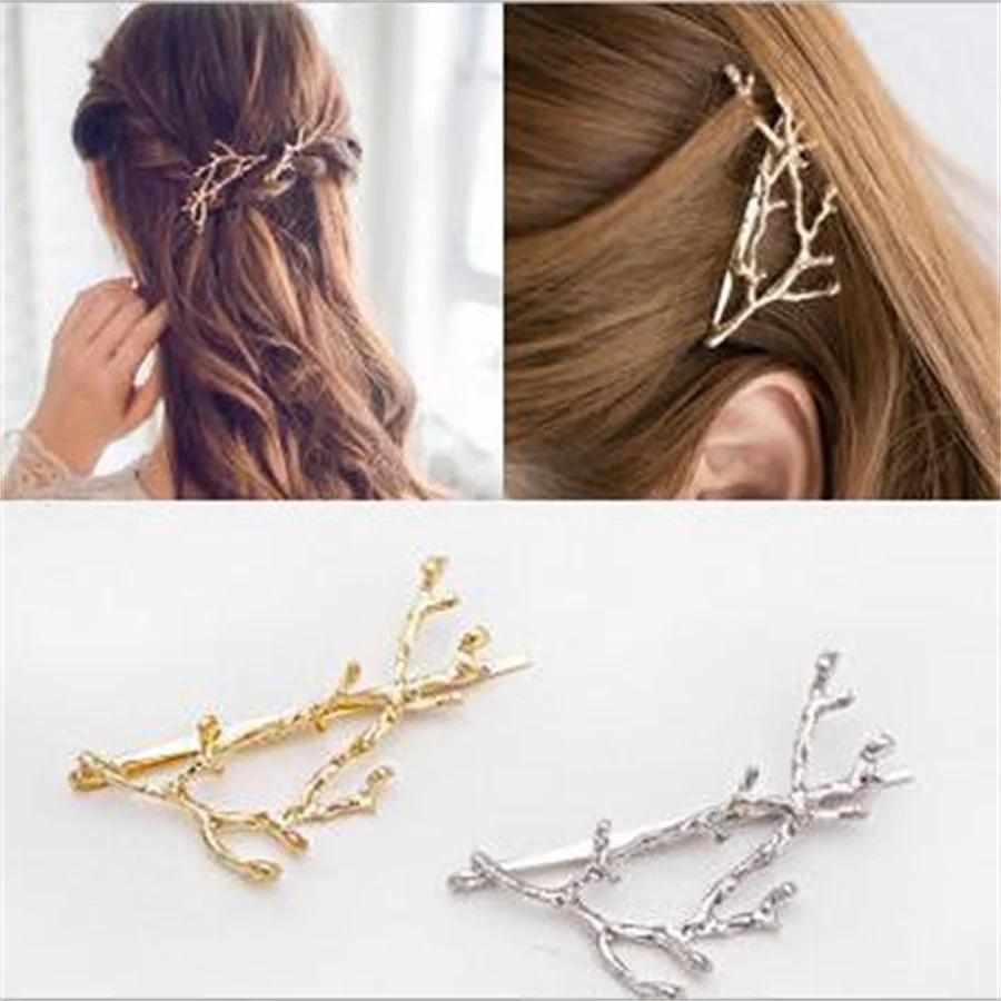 

New Vintage Gold And Silver Colour Tree Branch Hairpin Girl Alloy Hairpin Fashion Hairpin Elegant Women's Hair Accessories