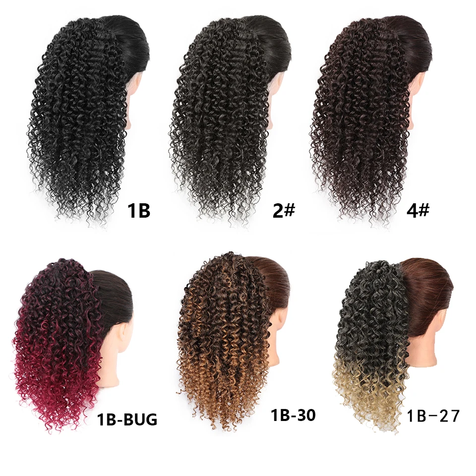 Интенсивные длинные кудрявые афро волосы для конского хвоста афроамериканского