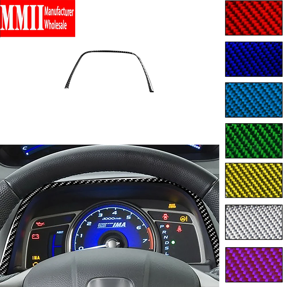 

For Honda Civic 8 Gen 2006-2011 Colorful Carbon Fiber Stickers Instrument Speedometer Decoration Strip Frame Car Accessories