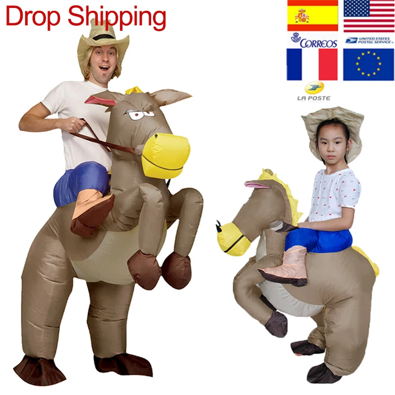 Надувные лошадь ковбойские костюмы для костюмированной вечеринки женщин Blowup