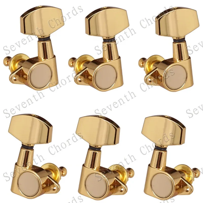 QHX набор из 6 шт. золотых колышков для тюнинга с большой квадратной кнопкой