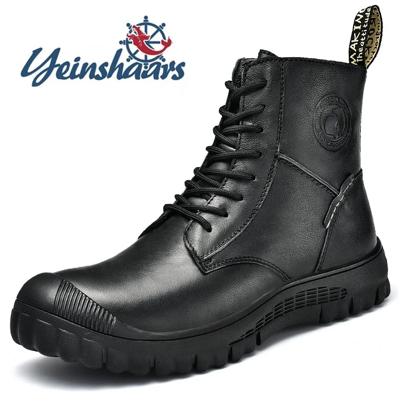 Мужская обувь из натуральной кожи зимняя для снега Повседневные высокие