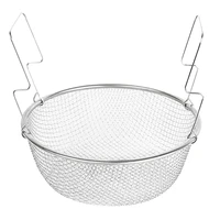 round stainless steel mesh fried basket fry fries chips potato with handle