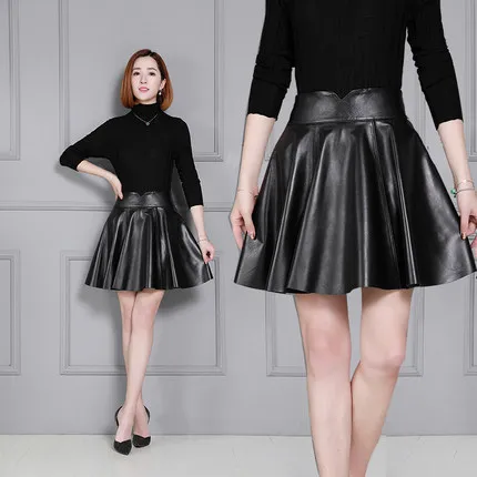 MEWE Women New Real Genuine Sheep Leather Skirt 18K55