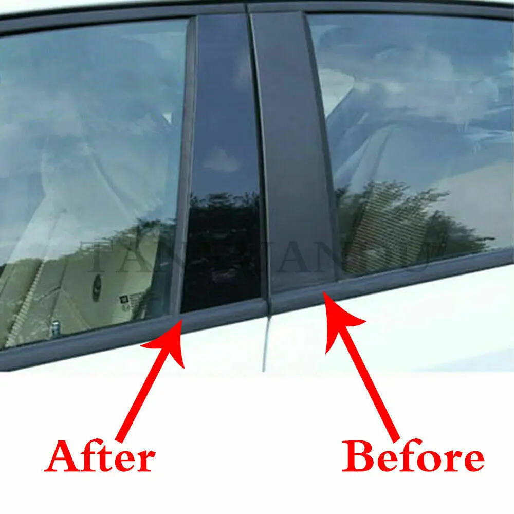 Набор из 6 предметов для BMW X5 E53 2000-2006 3.0i 4.4i 4.6is 4.8is боковая дверь окно блеск черный
